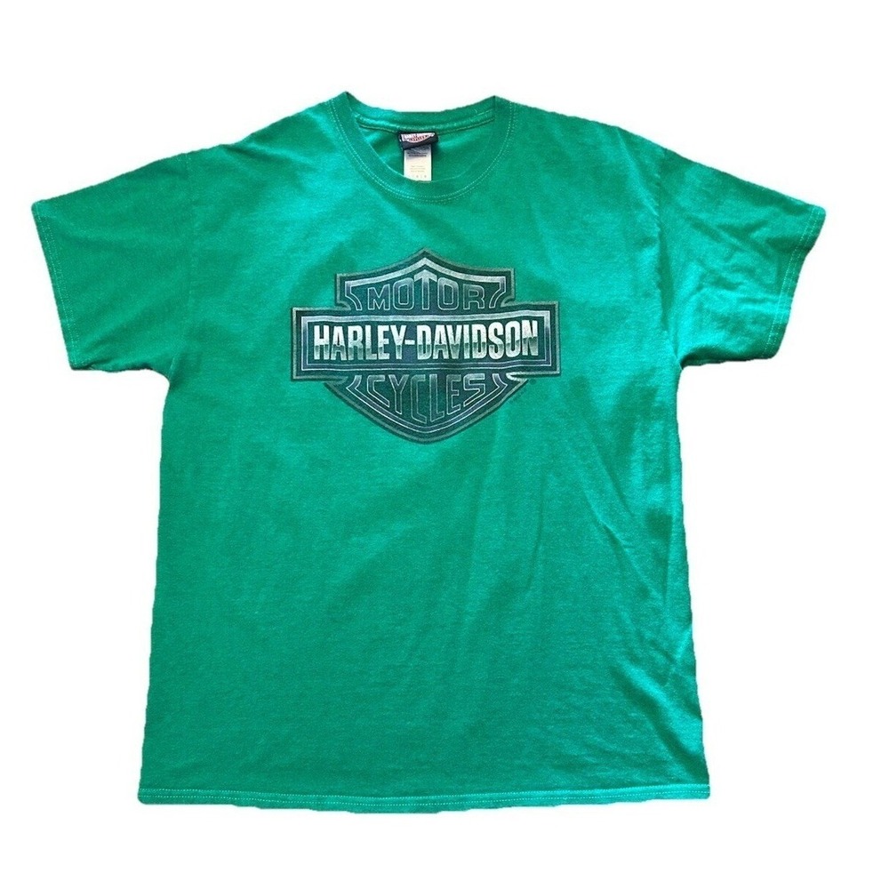 Harley Davidson Men's Large Short Sleeve T-Shirt Logo Green — Fort McMurray, AB
